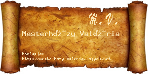 Mesterházy Valéria névjegykártya